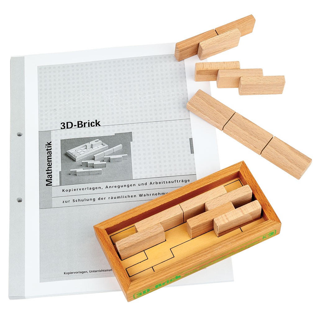 3D-Brick Kopiervorlagen und 1 Set 3D-Brick Holzsteine