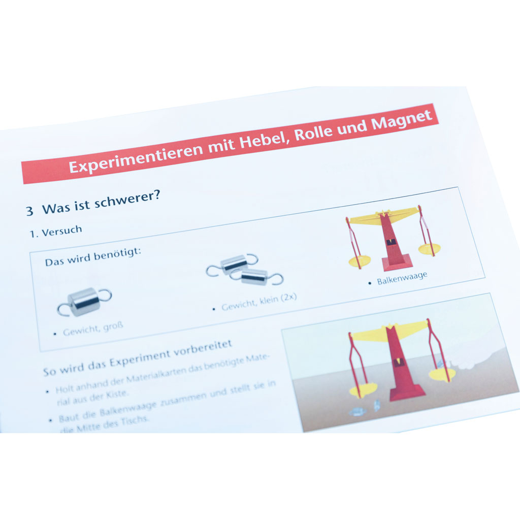 Anja und Leon experimentieren mit Hebel, Rolle und Magnet