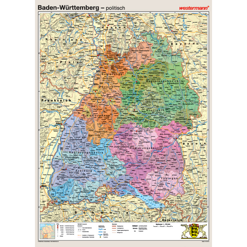 Baden-Württemberg, VS physisch / RS politisch - in verschiedenen Varianten