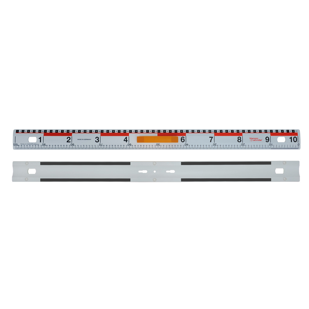 Präzis-Profillineal mit cm- und dm-Teilung, mit Magneten, 100 cm