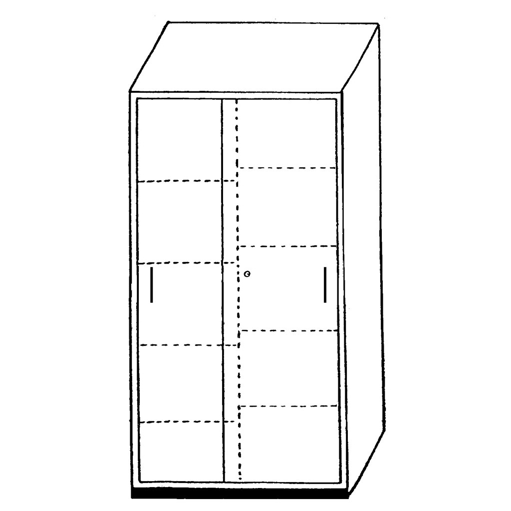 Modulus® Schiebetürenschrank mit Mittelwand, 8 Böden