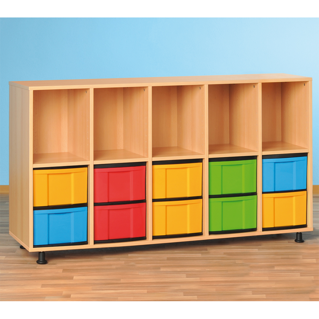 Modulus® Klassenzimmer-Regal, 5-reihig, fahrbar oder feststehend