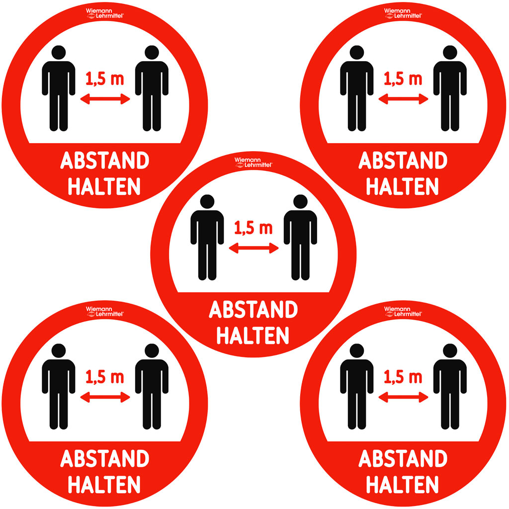 Fußboden-Aufkleber „Abstand halten“