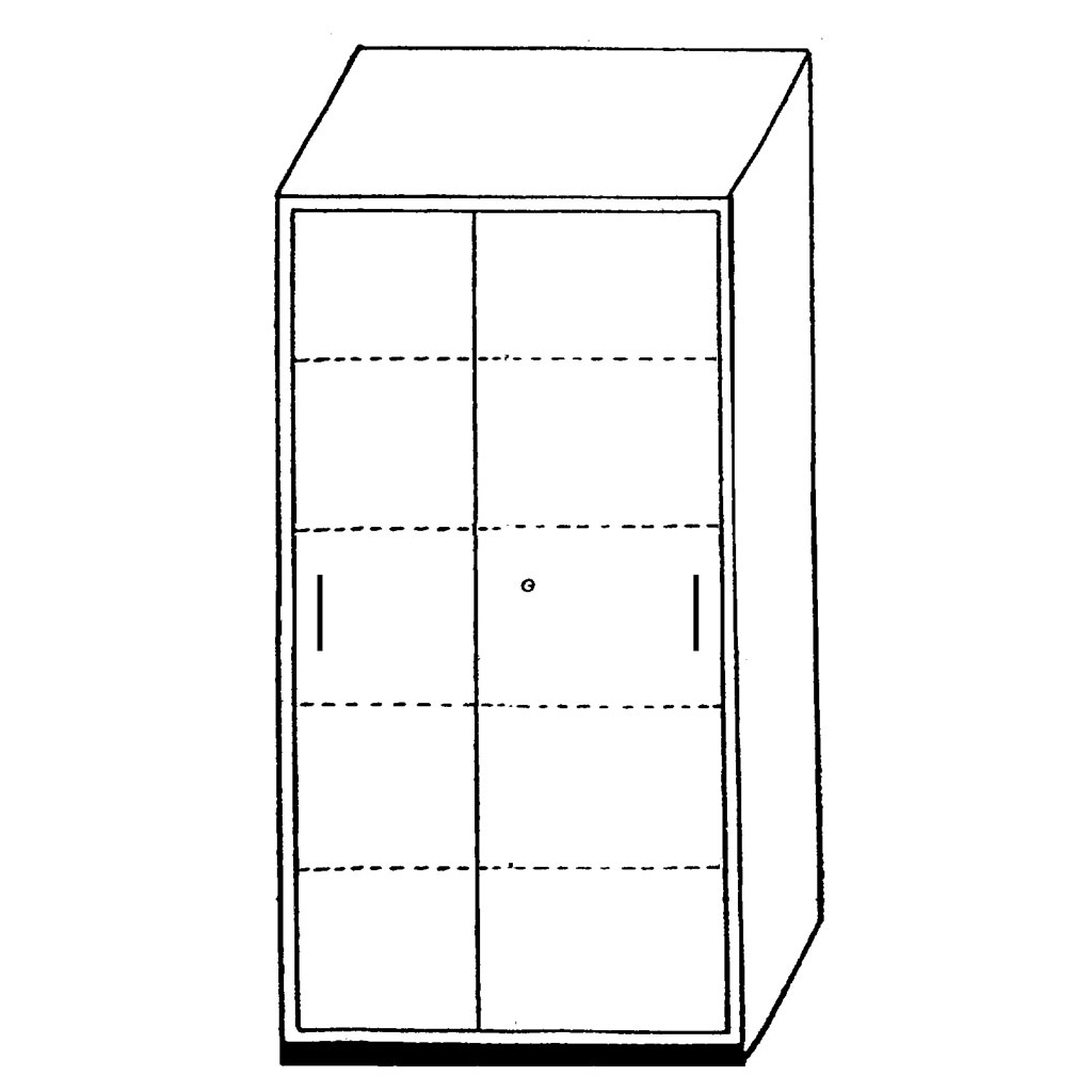 Modulus® Schiebetürenschrank ohne Mittelwand, 4 Böden