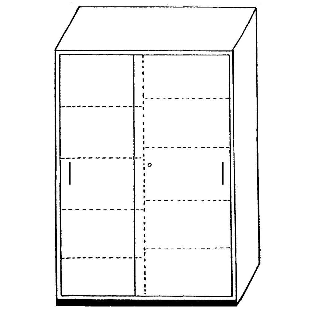 Modulus® Schiebetürenschrank mit Mittelwand, 8 Böden