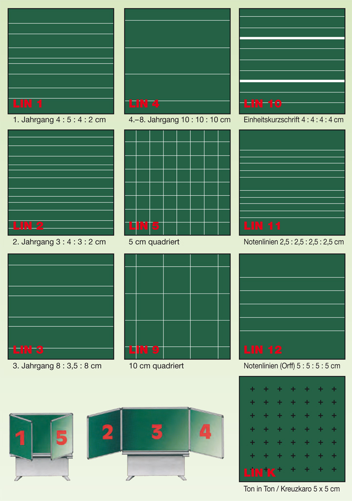 Federzugtafel, Stahlemaille grün