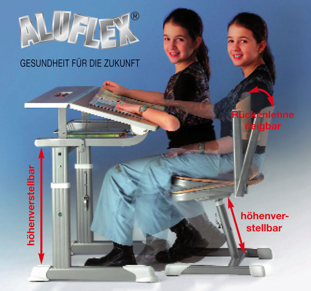 Aluflex® Einer-Schultisch – Größe 2