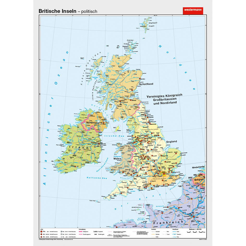 Britische Inseln, VSphysisch / RS politisch - in verschiedenen Varianten