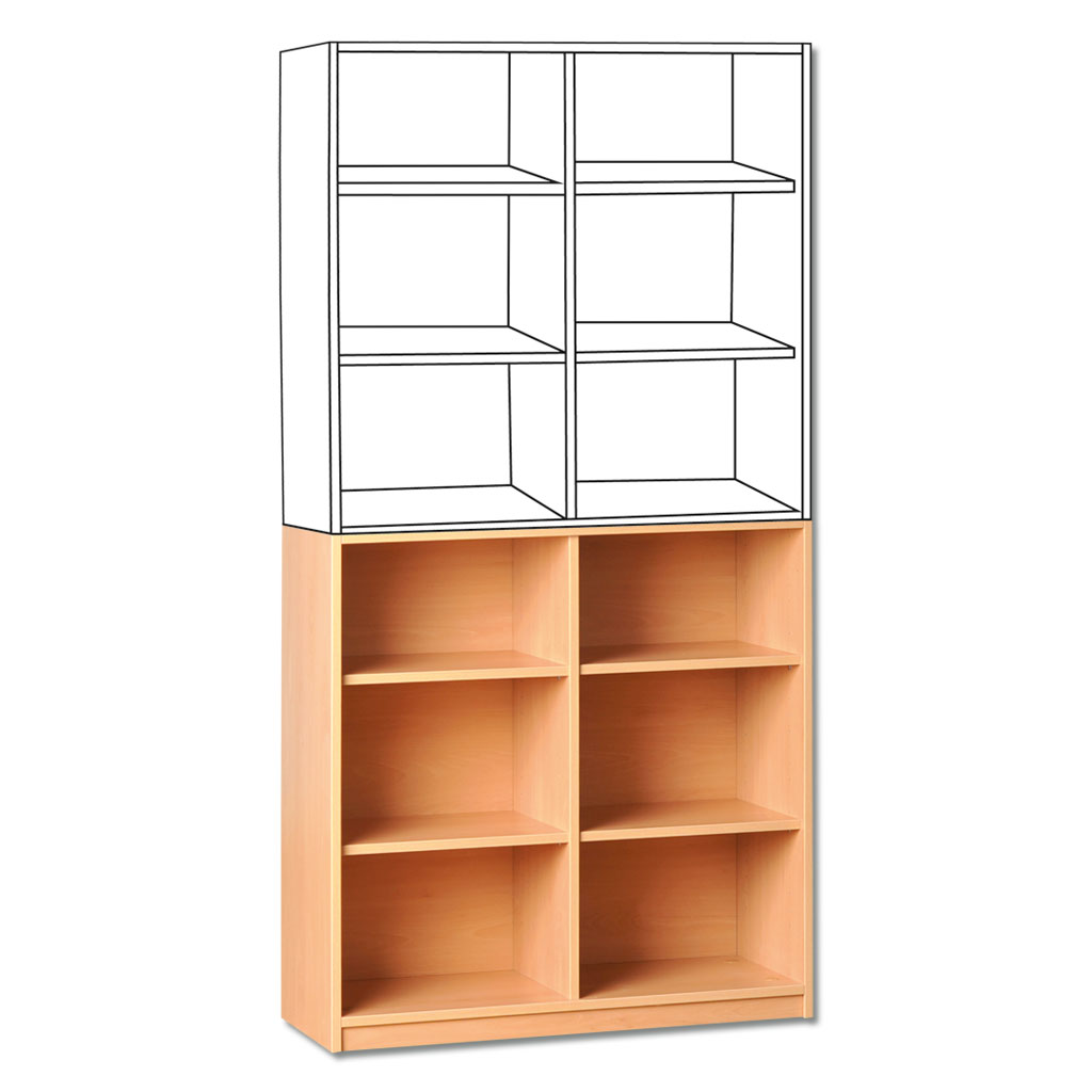 Modulus® Unterschrank-Regal mit Mittelwand, 4 Böden