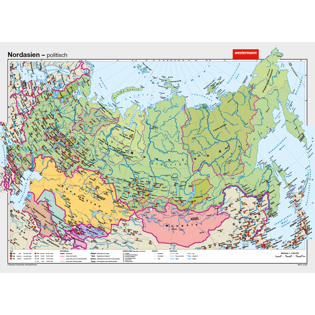 Westermann Wandkarte Nordasien physisch/politisch