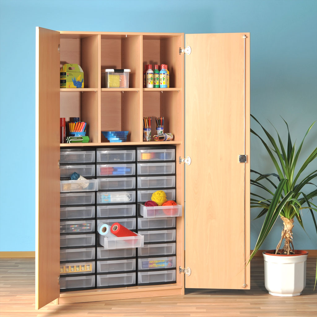 Modulus® Klassenraum-Schrank mit 2 Mittelwänden, 3 verstellbare Böden