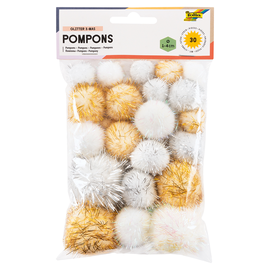 Pompons Glitter X-MAS