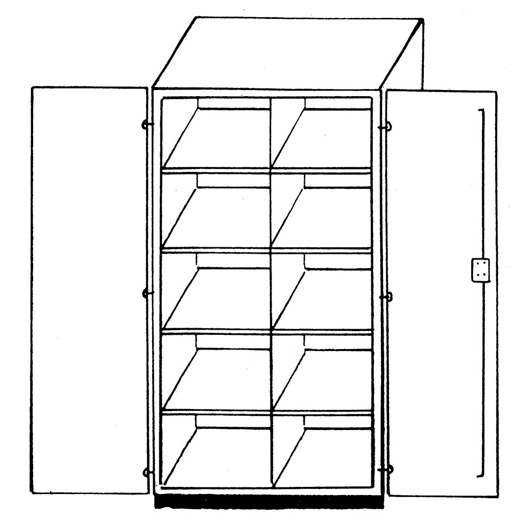 Modulus® Hochschrank mit Drehtüren und Mittelwand, 8 Böden verstellbar