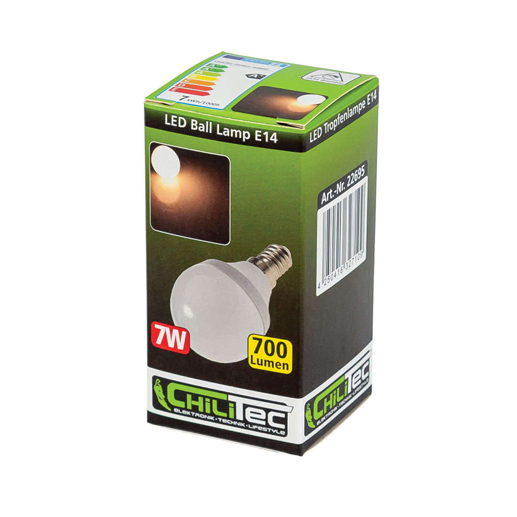 LED Tropfenlampe E14 T70 warmweiß 3000k, 700lm, 230V/7W