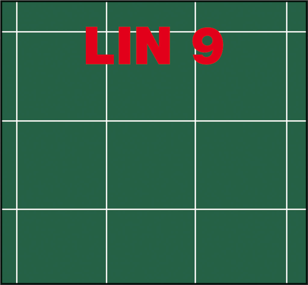 Lineatur für Tafel aus grüner Stahlemaille, linker Innenflügel 100 x 100