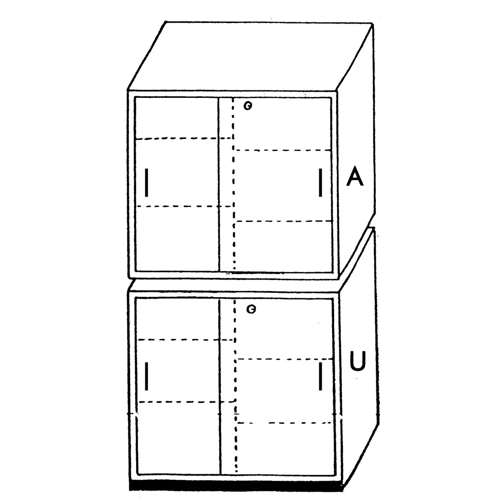 Modulus® Aufsatzschrank mit Mittelwand, 4 Böden