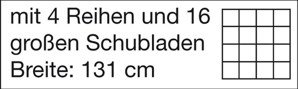 Modulus® Eigentumsschrank mit Sockel und 16 Schüben