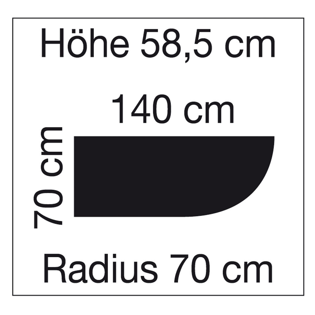 Rechts gebogenes Podest, fahrbar - beige