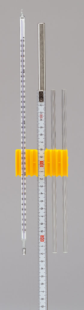 Thermometer- und Glasrohr-halter mit Maßbandklemme