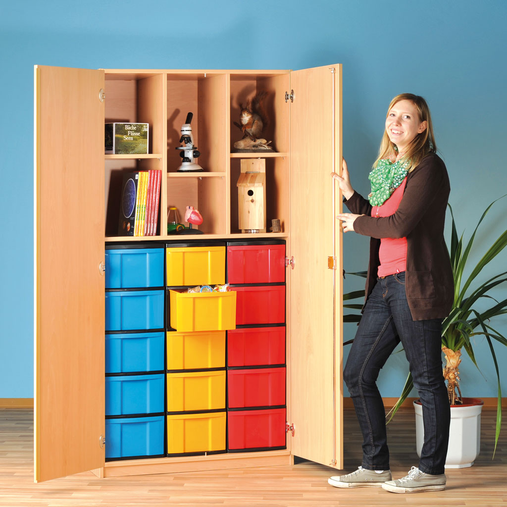 Modulus® Klassenraum-Schrank mit 2 Mittelwänden, 3 verstellbare Böden