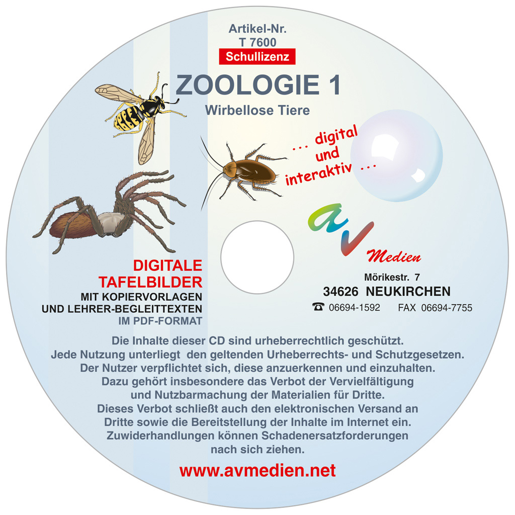 Interaktive digitale Tafelbilder ZOOLOGIE 1