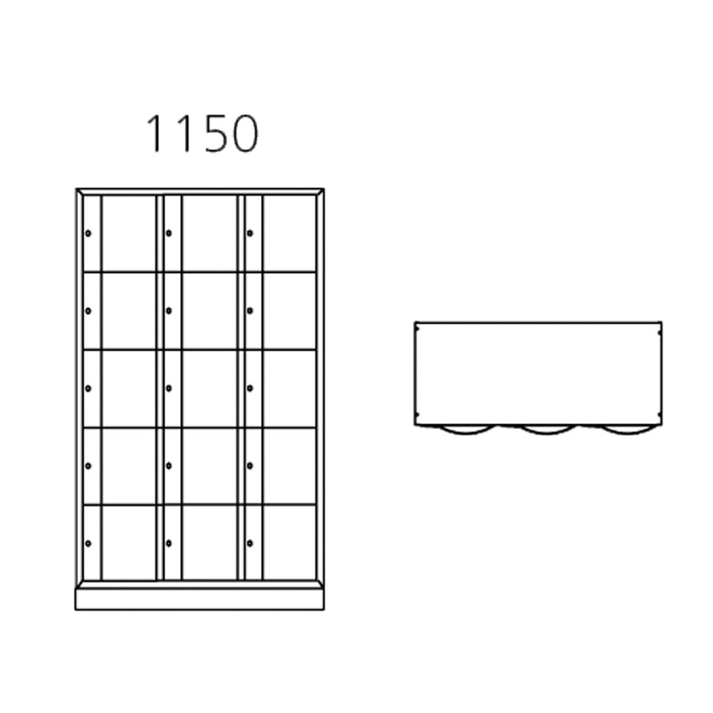 Schließfachschrank, 3-reihig