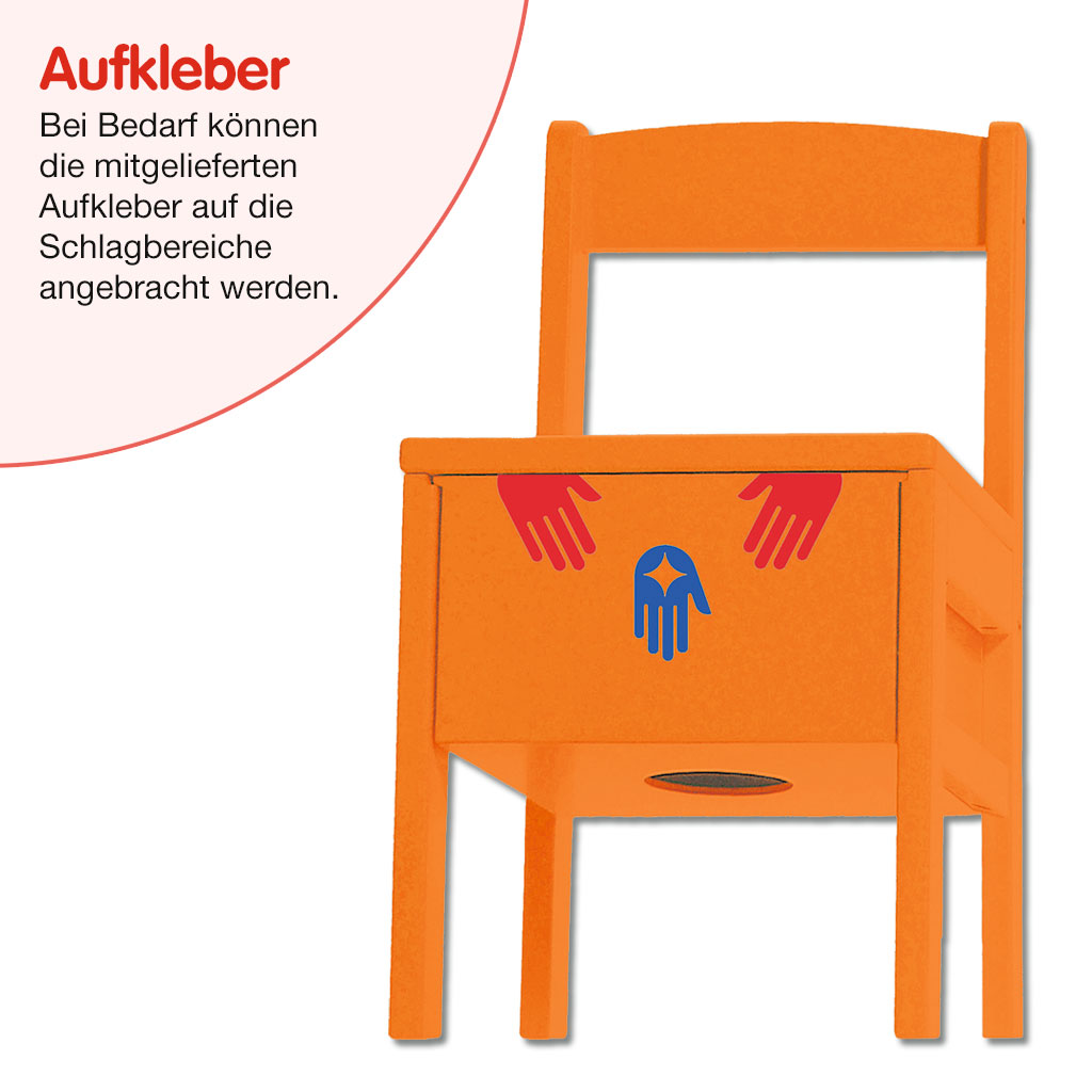 Kindertrommelstuhl - Cajonstuhl in orange