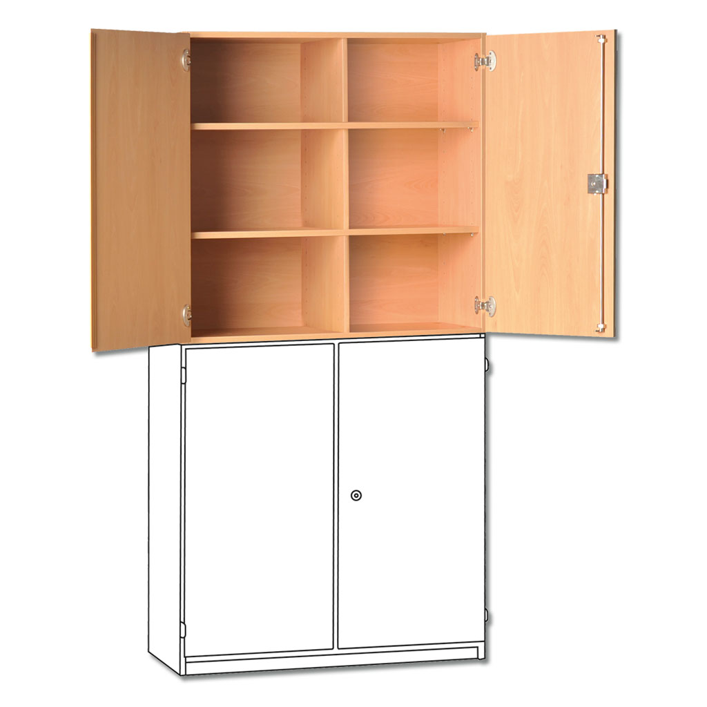 Modulus® Aufsatzschrank mit Mittelwand, 4 verstellbare Böden