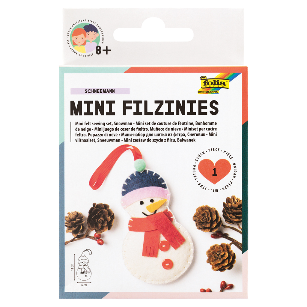 Folia® Mini Filzinies Schneemann