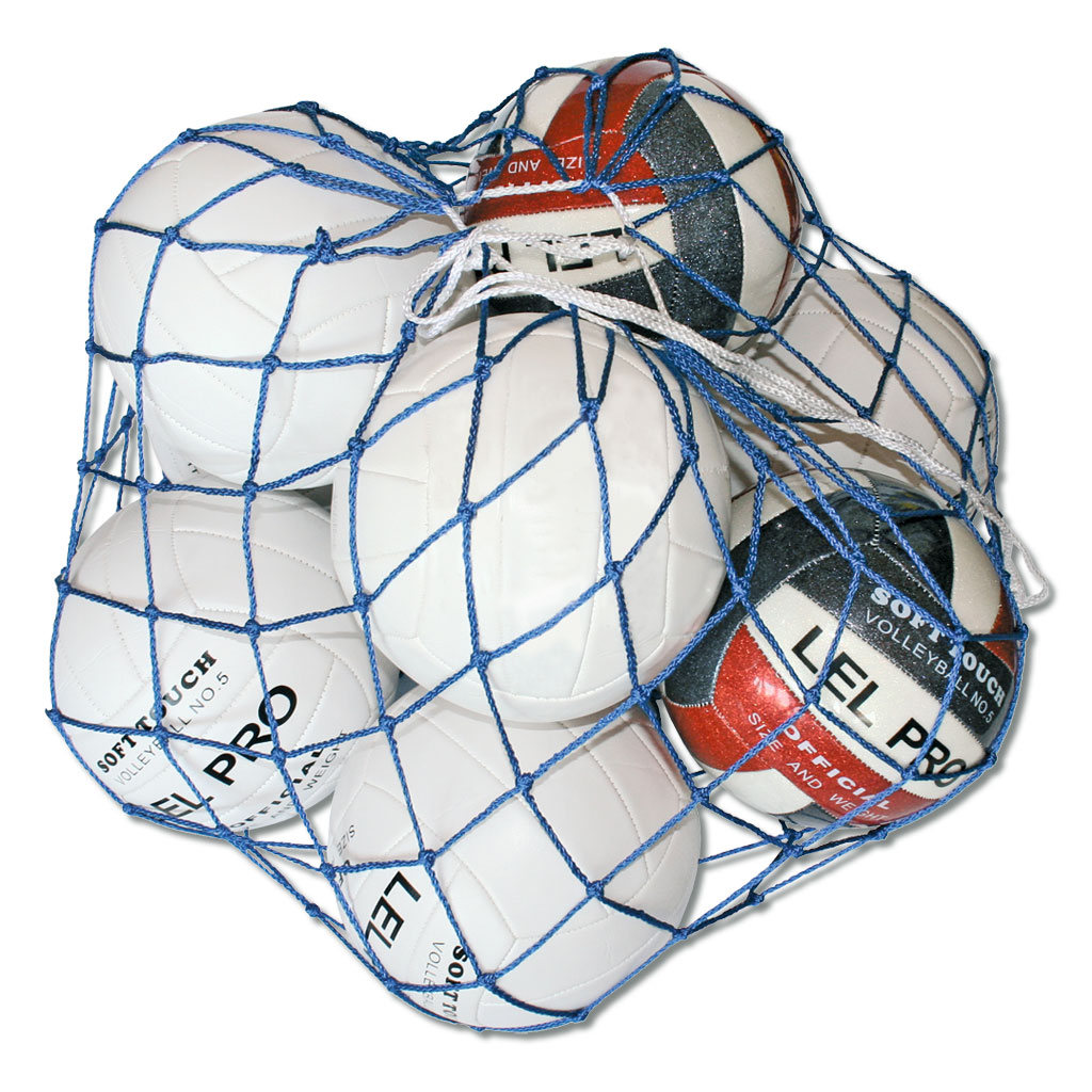 Volleyball-Schulset mit 12 Bällen im Ballnetz