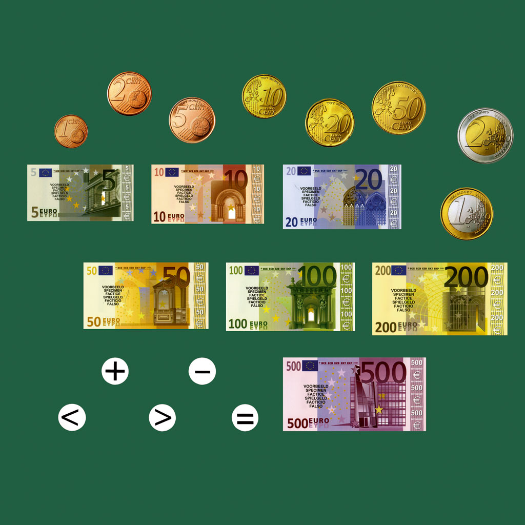 Euro-Rechengeld im Kunststoffkoffer