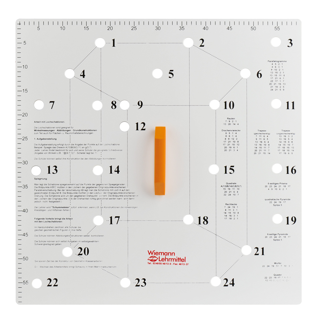 Wandtafel-Lochschablone, magnetisch