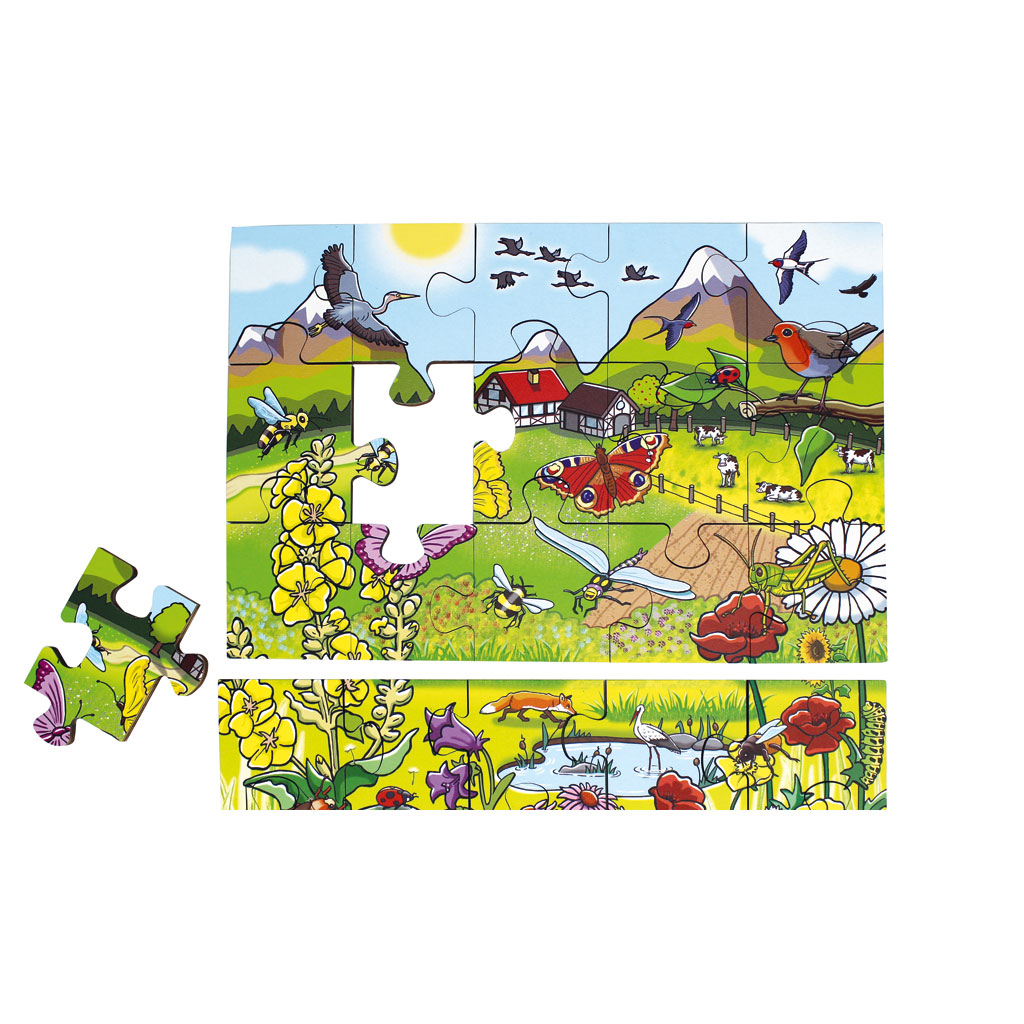 Bodenpuzzle "Entdecke die Blumenwiese"