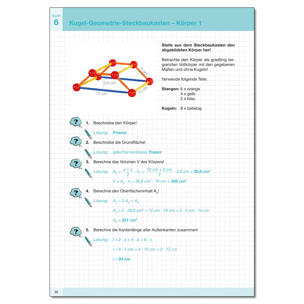 Arbeitsmappe „Kugel-Geometrie-Steckbaukasten“