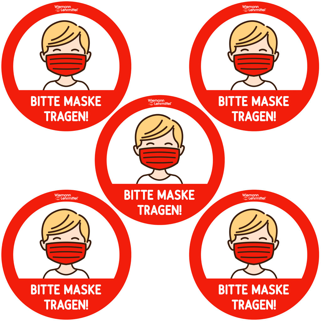 Fußbodenaufkleber „Bitte Maske tragen“