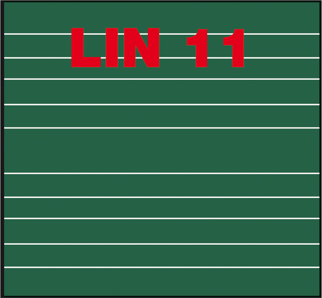 Lineatur für Tafel aus grüner Stahlemaille, Mittelfläche 200 x 100